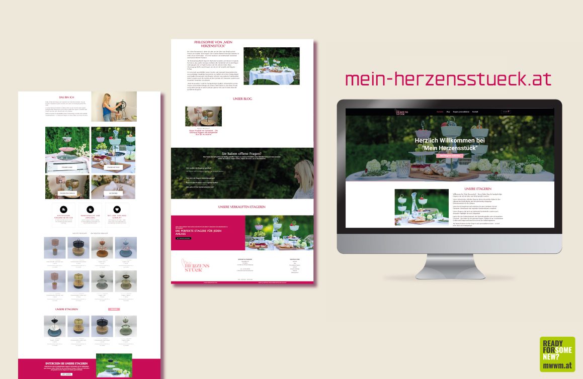 Design und Umsetzung Webseite und E-Commerce „Mein Herzensstück“ gemeinsam mit mwwm.at